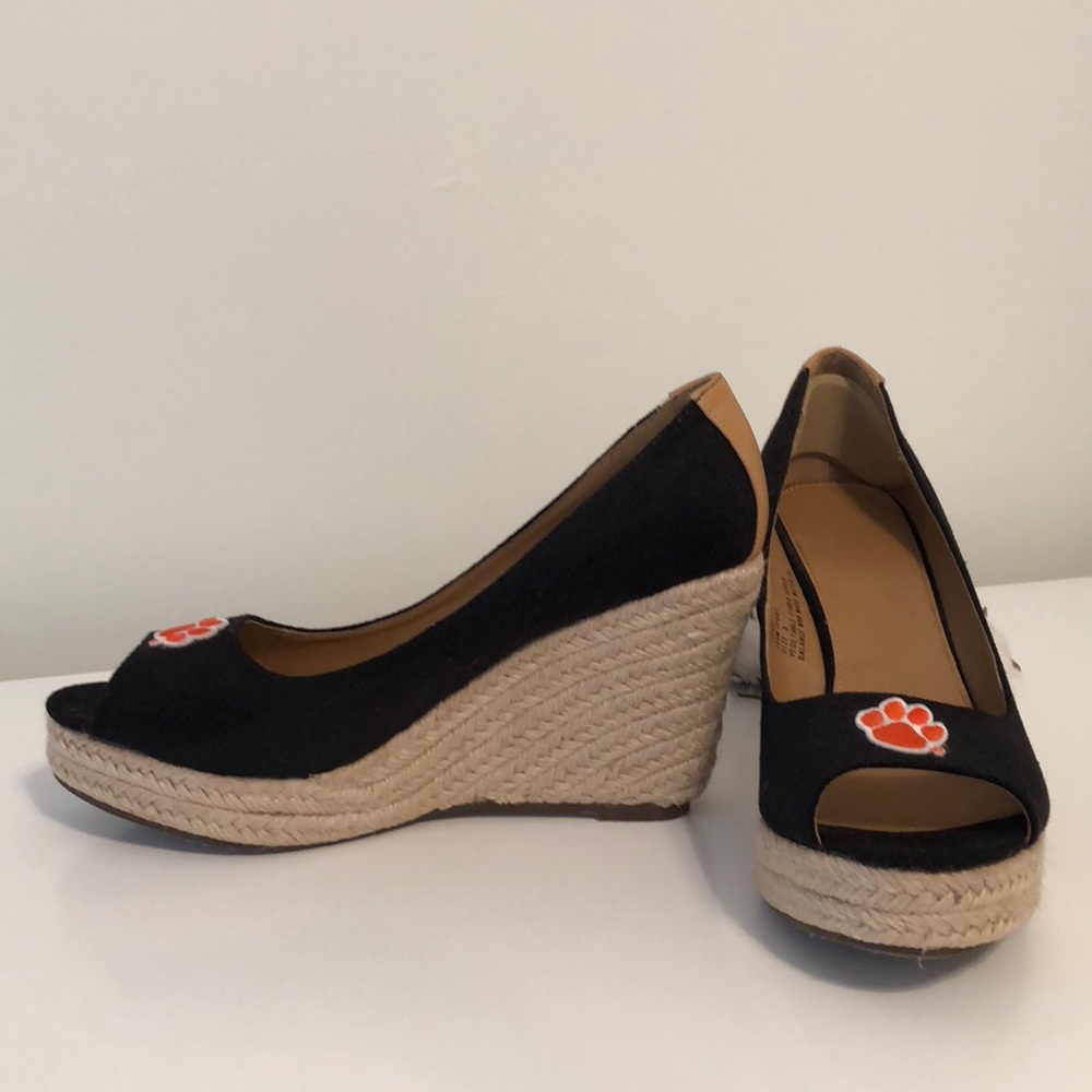 Clemson Tiger Wedges with Espadrille Accent.